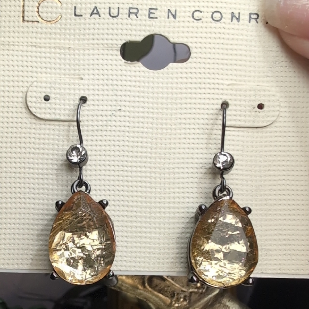 LC Canary Crackle Drop Earrings